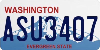 WA license plate ASU3407