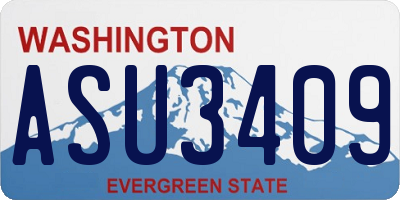 WA license plate ASU3409