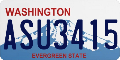WA license plate ASU3415