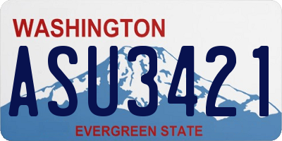 WA license plate ASU3421