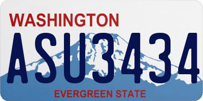 WA license plate ASU3434