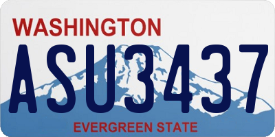 WA license plate ASU3437