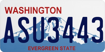 WA license plate ASU3443
