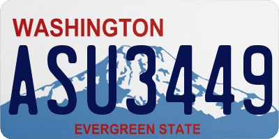 WA license plate ASU3449