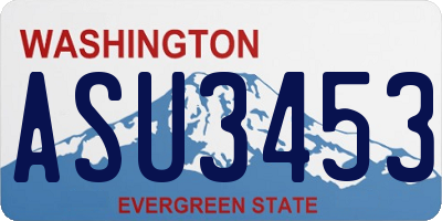 WA license plate ASU3453