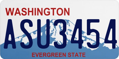 WA license plate ASU3454