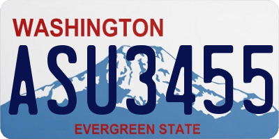 WA license plate ASU3455