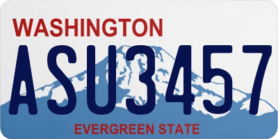 WA license plate ASU3457