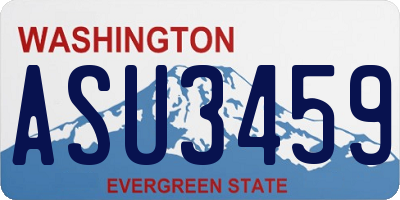 WA license plate ASU3459