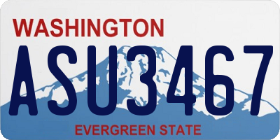 WA license plate ASU3467