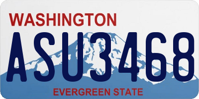 WA license plate ASU3468