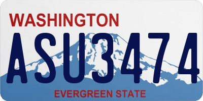 WA license plate ASU3474
