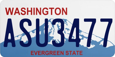WA license plate ASU3477