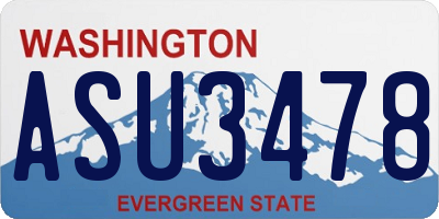 WA license plate ASU3478