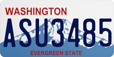 WA license plate ASU3485
