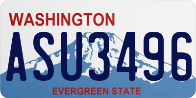 WA license plate ASU3496