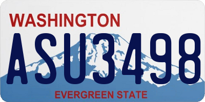 WA license plate ASU3498