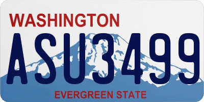 WA license plate ASU3499