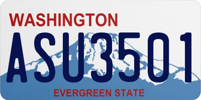 WA license plate ASU3501