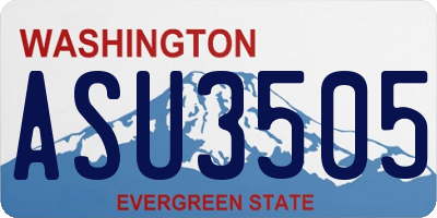 WA license plate ASU3505