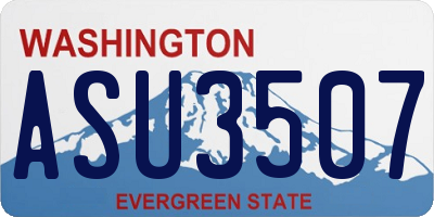 WA license plate ASU3507