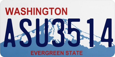 WA license plate ASU3514