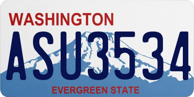 WA license plate ASU3534