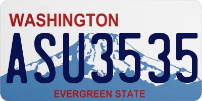 WA license plate ASU3535