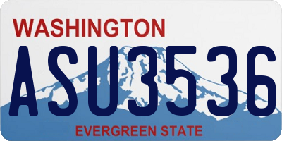 WA license plate ASU3536