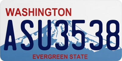 WA license plate ASU3538