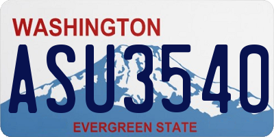 WA license plate ASU3540