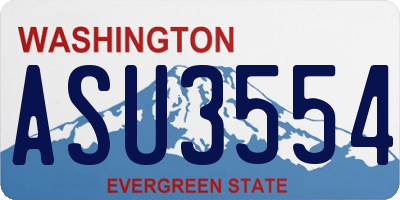 WA license plate ASU3554