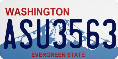 WA license plate ASU3563