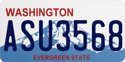 WA license plate ASU3568