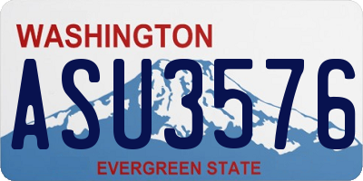 WA license plate ASU3576