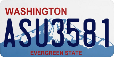 WA license plate ASU3581
