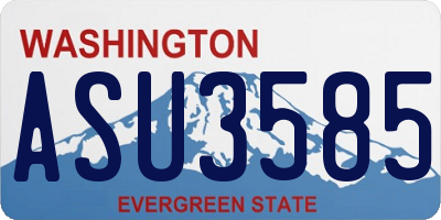 WA license plate ASU3585