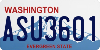 WA license plate ASU3601