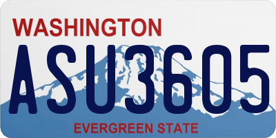 WA license plate ASU3605