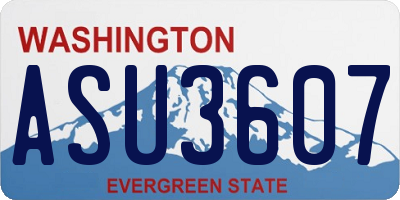 WA license plate ASU3607