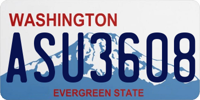 WA license plate ASU3608