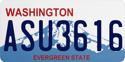 WA license plate ASU3616