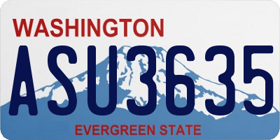 WA license plate ASU3635