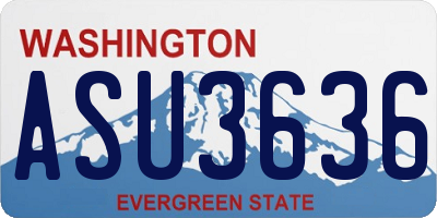 WA license plate ASU3636