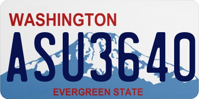 WA license plate ASU3640