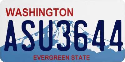 WA license plate ASU3644