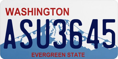 WA license plate ASU3645