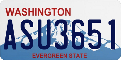 WA license plate ASU3651