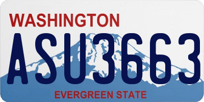 WA license plate ASU3663