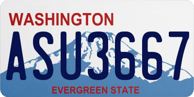 WA license plate ASU3667